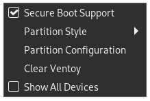 VentoyGUI.x86_64 install options